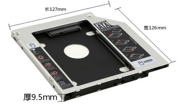9.5 mm Aluminum HDD Caddy SATA 3.0 2nd 9.5mm SSD Case HDD Enclosure