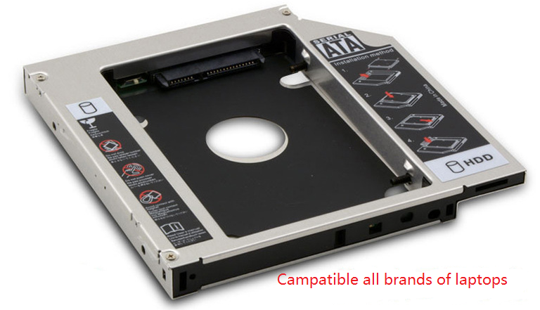 9.5 mm Aluminum HDD Caddy SATA 3.0 2nd 9.5mm SSD Case HDD Enclosure